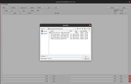 Sapcon terminal save file path