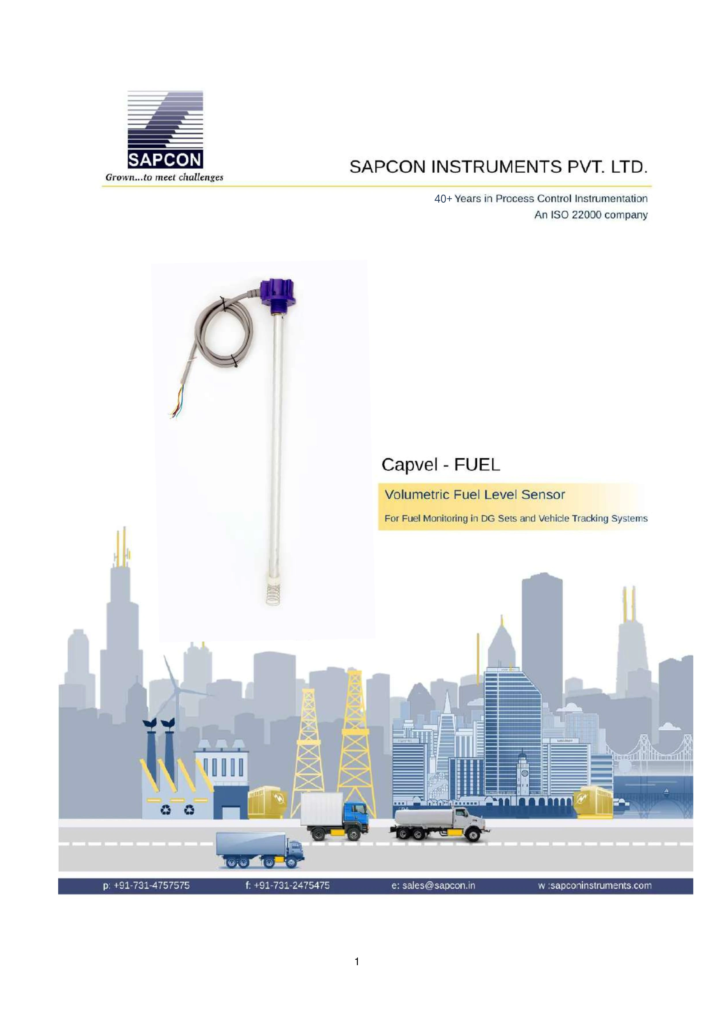 Volumetric Fuel Level Sensor Instruction Manual
